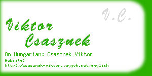 viktor csasznek business card